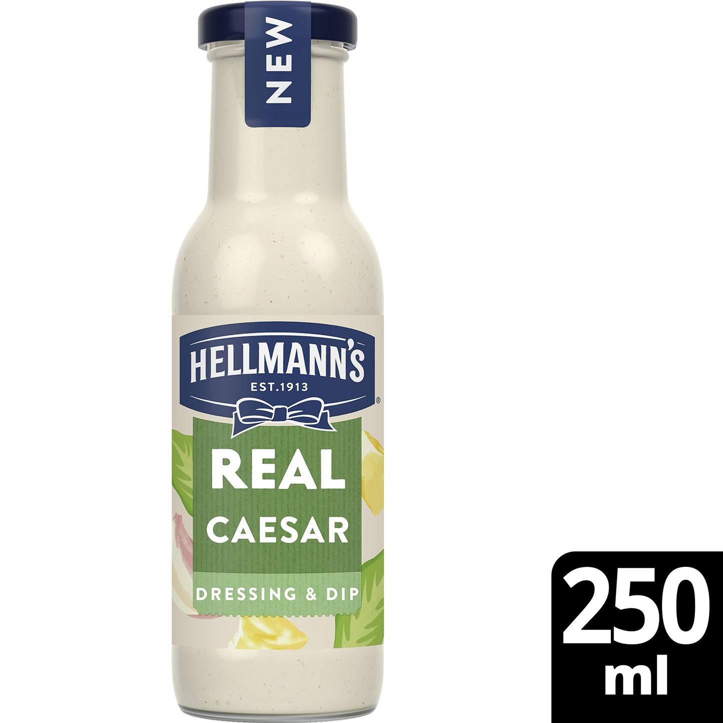 Hellmann's Real Caesar Dressing & Dip • Made with Real Italian Cheese & Garlic, 8.45 fl oz / 250 ml - Caesar dressing with real Italian cheese and garlic.