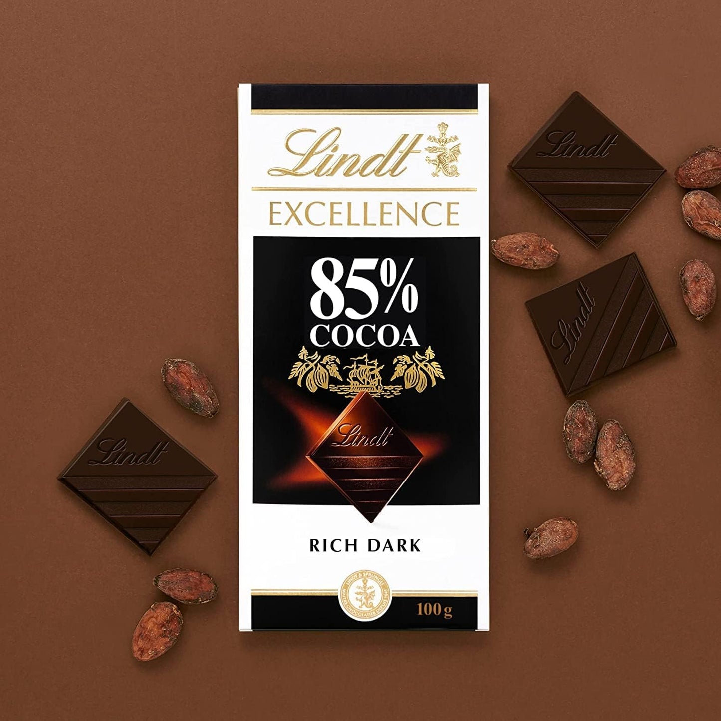 Lindt Excellence 85% Cocoa Rich Dark Chocolate 2 x 100g