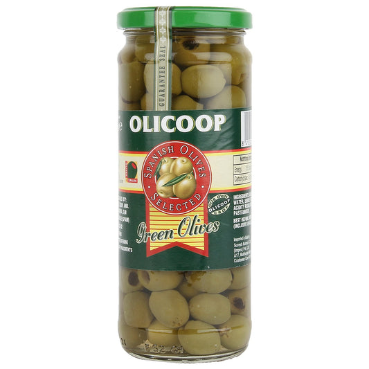 Olicoop Green Olive pitted , 450g - "Pitted green olives!"