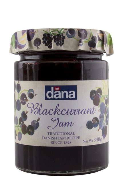 DANA Black Currant Jam + Mixed Fruit Jam, 340g, Pack of 1 Each, Product of Poland - Black currant and mixed fruit jam