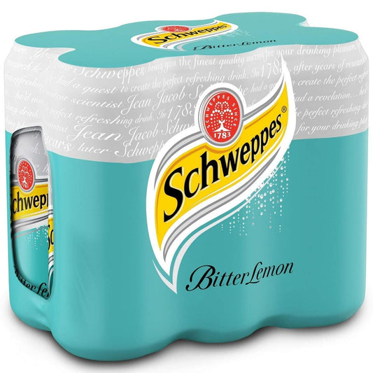 Schweppes Bitter Lemon Cans 320ml, Pack of 6 Cans (Imported)