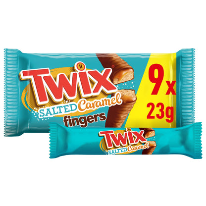 Twix Chocolate Biscuit Bars with Salted Caramel 9 Fingers, 207g