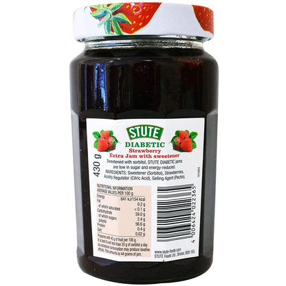 Stute Strawberry Extra Jam • No Sugar Added, 15.17 oz / 430 g