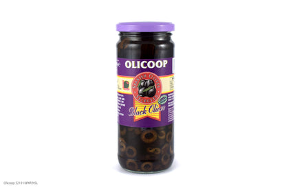 Olicoop Black Slice Olive, 450g, Combo Pack of 2, Product of Spain,for Authentic Taste in Cooking, Snacking, Pizzas toppings or Italian Pastas Ingredient