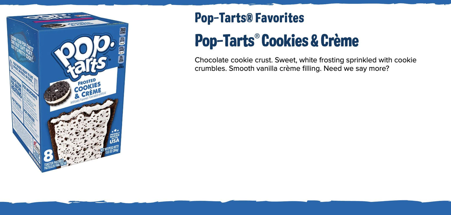 Pop Tarts Kellogg's Cookies & Creme ( 384) - "Cookies & creme delight!"