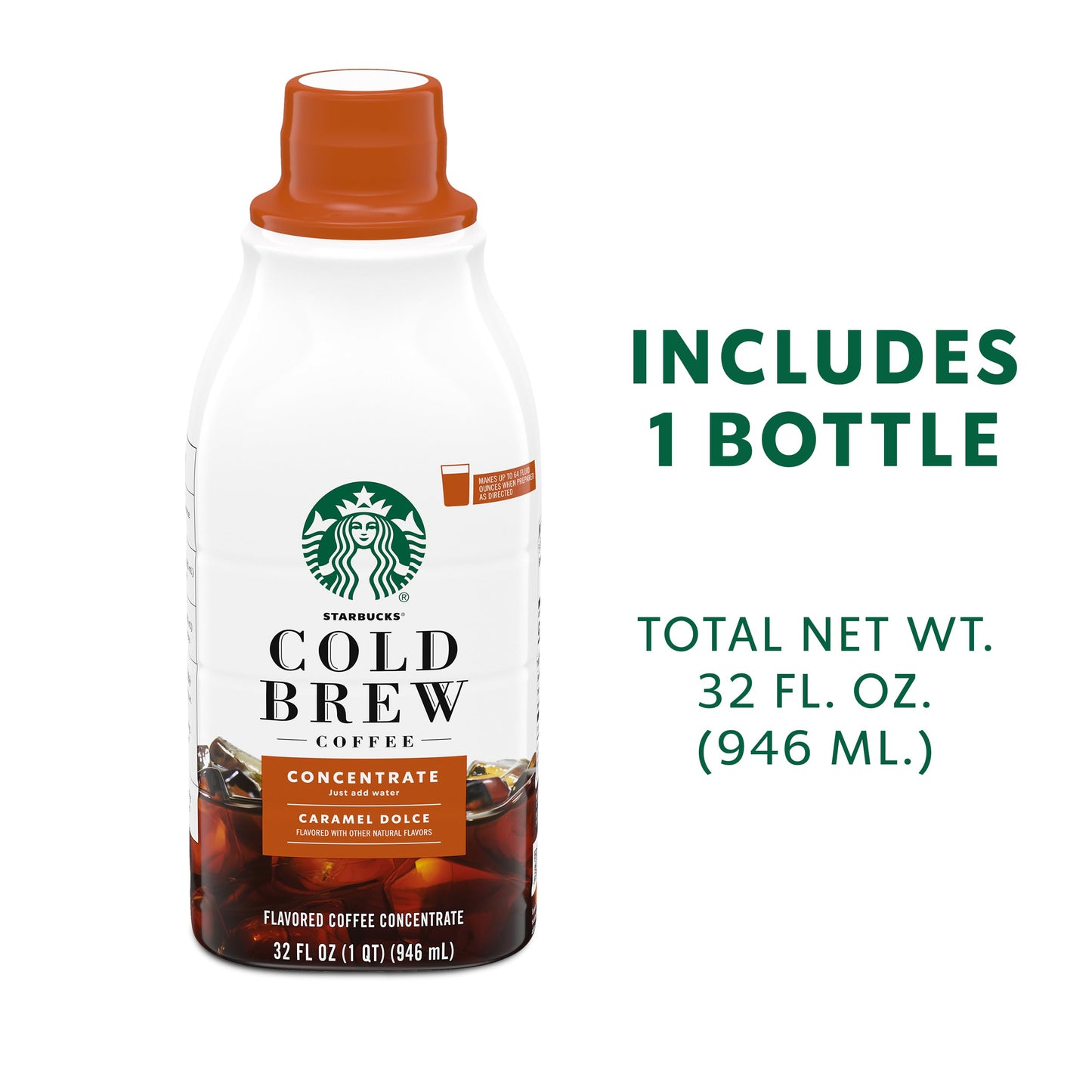 Starbucks Cold Brew Concentrate, Caramel Dolce, 32 FL OZ