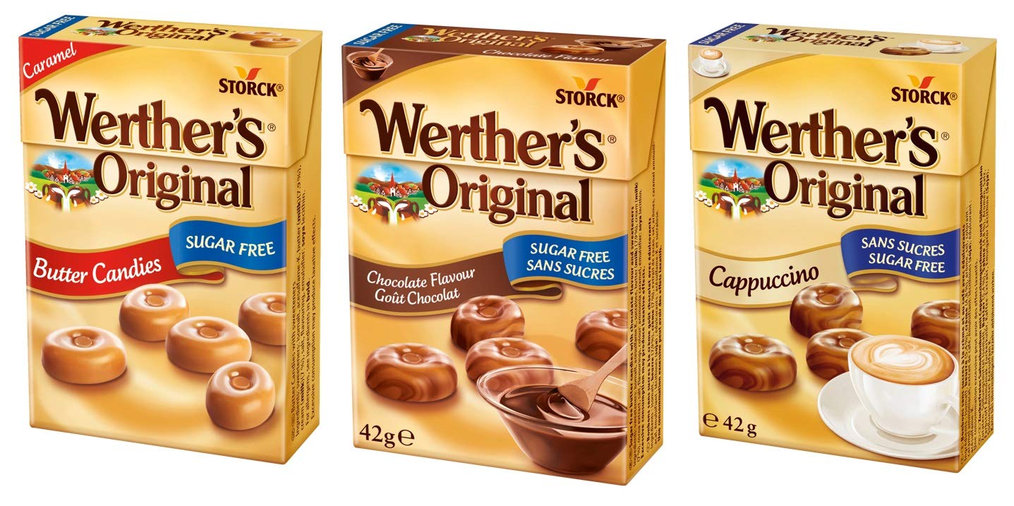 Storck Werther's Sugar Free Caramel Butter Candies Box, 42g