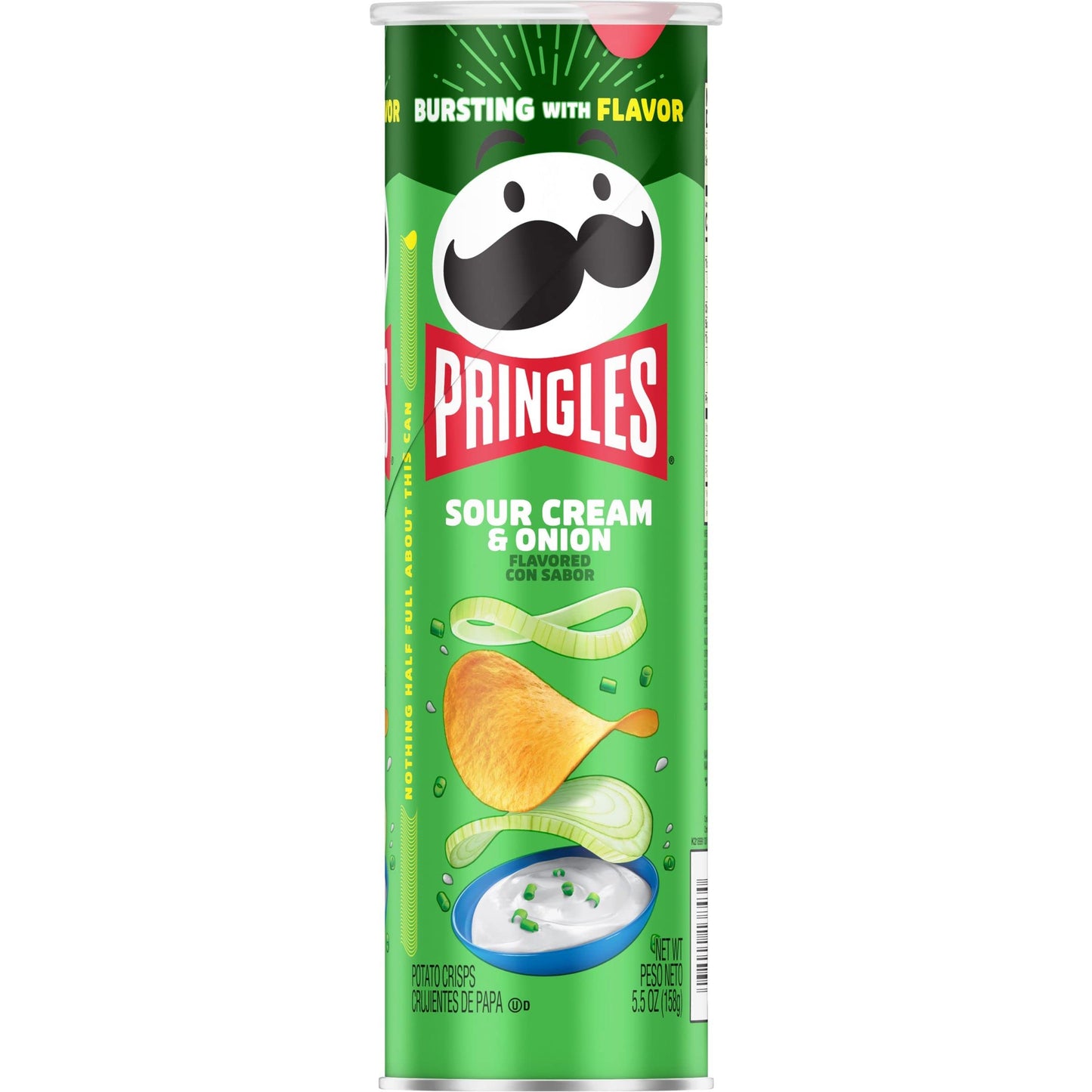 Pringles Sour Cream & Onion Potato Chips Pack, 158g [Pack Of 2, Super Saver Pack, Imported] - Imported sour cream and onion Pringles pack!