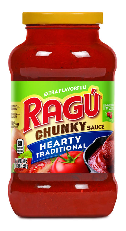 Ragu Hearty Traditional Pasta Sauce 24 oz||680 Gms||Product of USA - Hearty traditional pasta sauce, 680g!