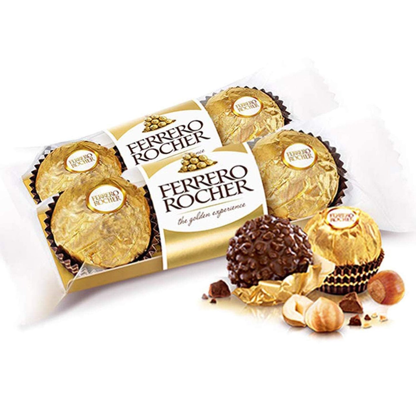 Ferrero Rocher Delicious Hazelnut Chocolate 3-piece pack - Box of 18 Units - Perfect for gifting, snacking & more! - Perfect gift pack!