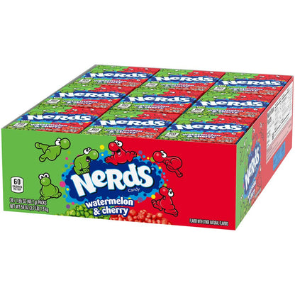 Wonka Nerds Watermelon and Wild Cherry - Pack of 36, 1.65-Ounce Packets - Experience the Ultimate Flavor Fusion!