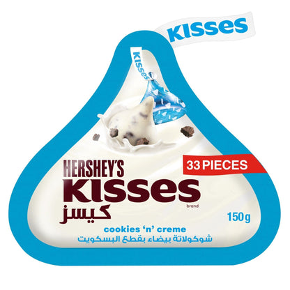 Hershey's Kisses Cookies N Creme, 150g - Pack of 33 Pcs - Pack of 33 pieces of Cookies N Creme Kisses, total 150g.