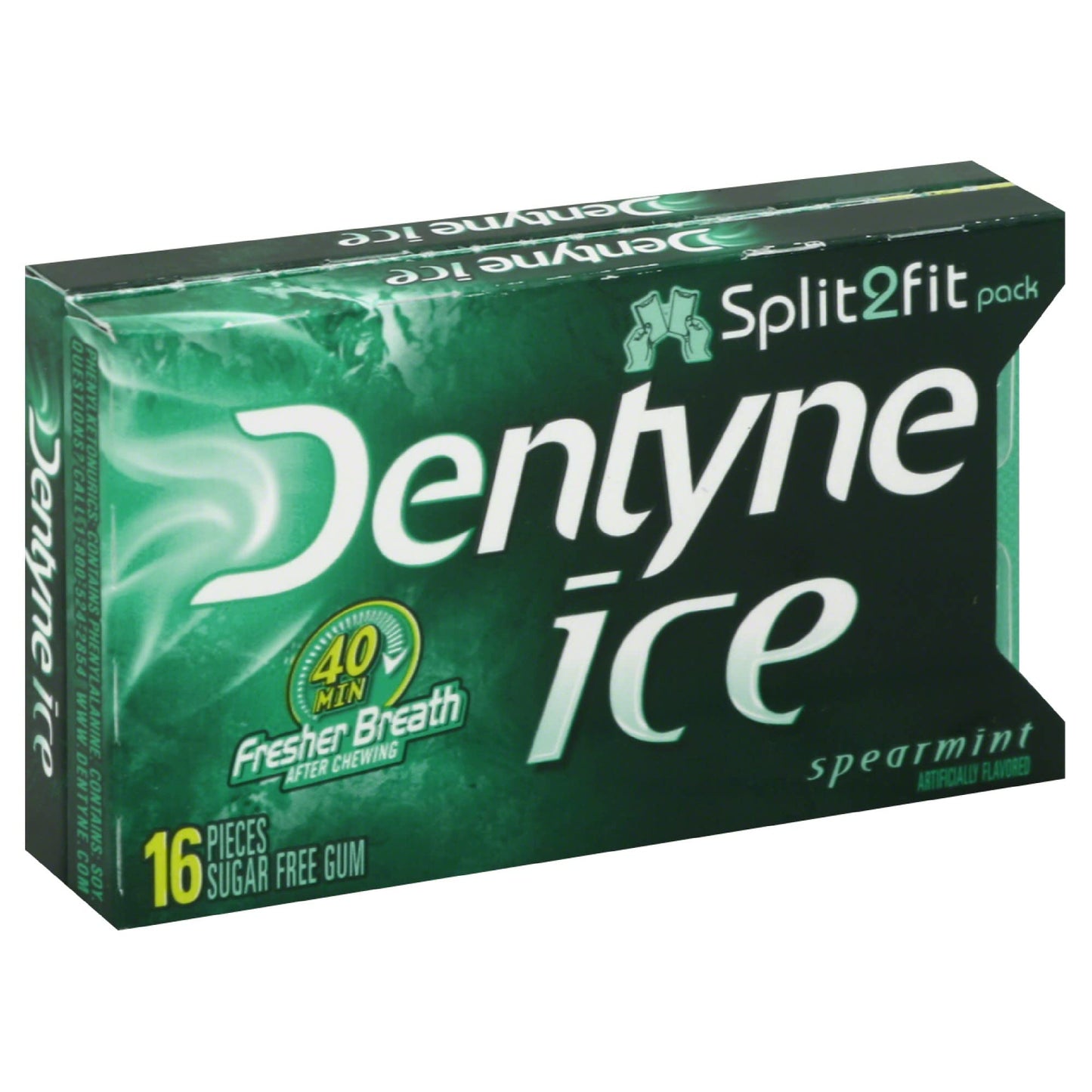 Dentyne Ice Sugar Free Gum Spearmint 16 pieces (Pack of 2) - Sugar-free spearmint splash!