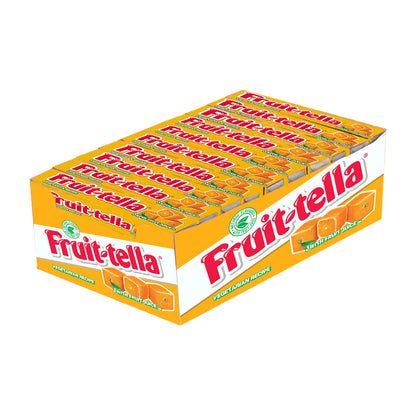 Fruitella, Orange Flavour, Chewy Toffee Stick Pack, 900 Gm- Pack of 20 - Orange-flavored chewy toffee sticks! Enjoy the tangy and sweet orange flavor in every bite with this bulk pack!