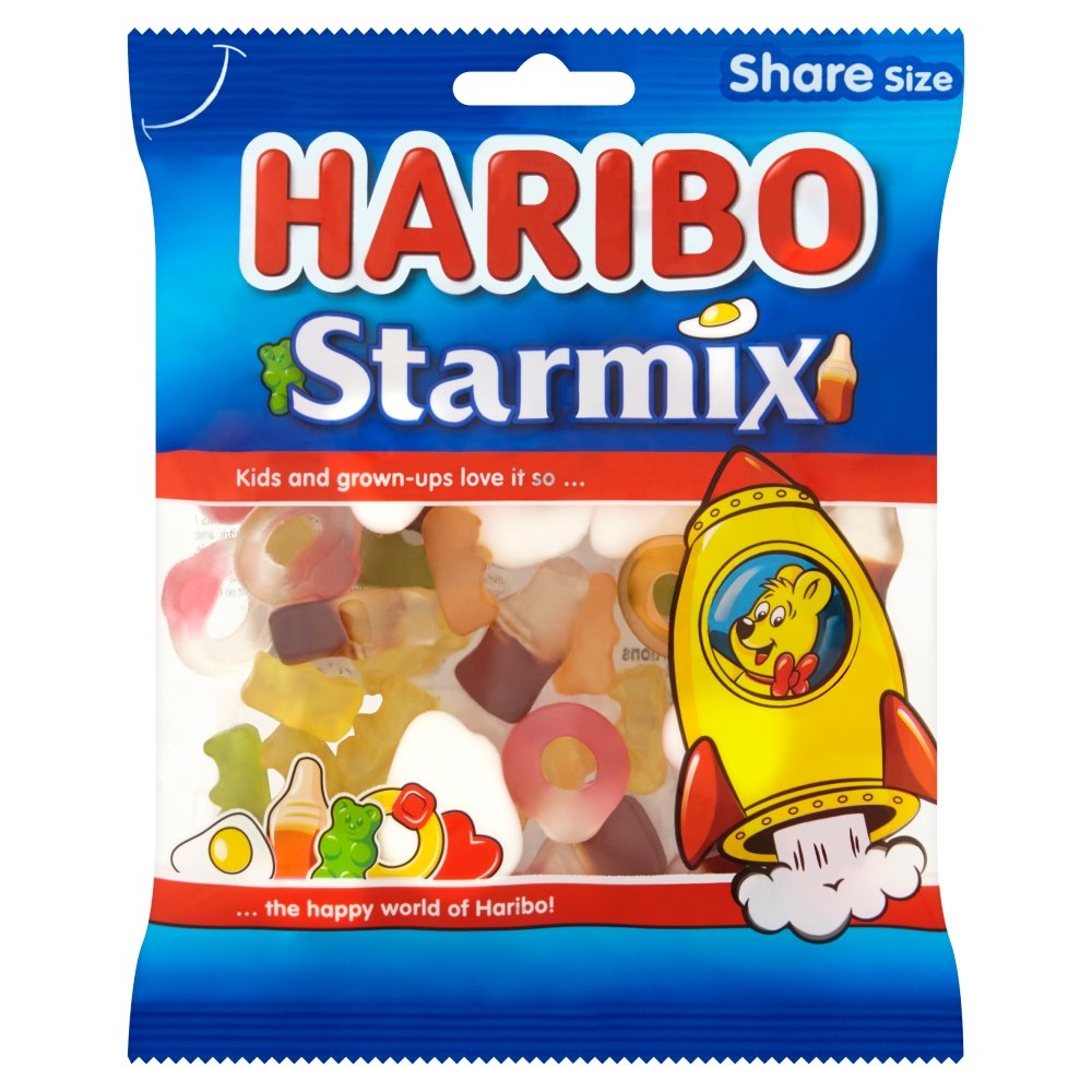 HARIBO Starmix Iconic Favourites Gummi Candy - 140G, Mixed Fruit - A mix of iconic gummy candies in a share size pack.