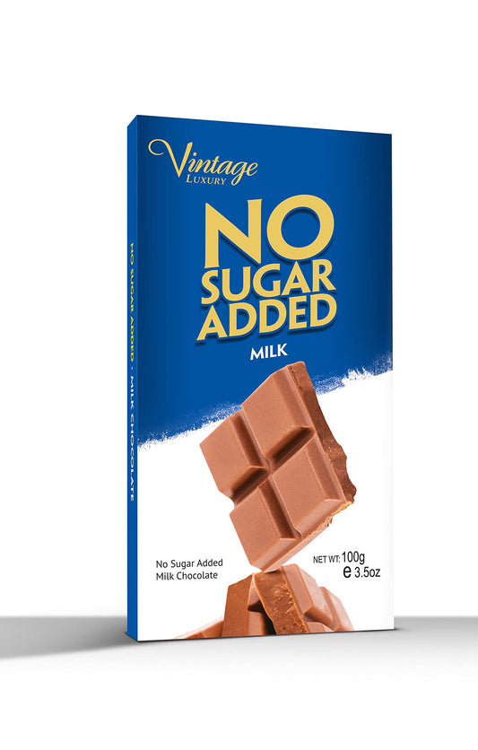 Vintage Luxury No Sugar Added Imported Delicious Chocolate Bar 100gm (Milk)