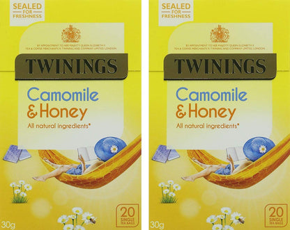 Twinings INFUSIONS Camomile and Honey Tea, 20 Tea Bags, 30g (Pack of 2)