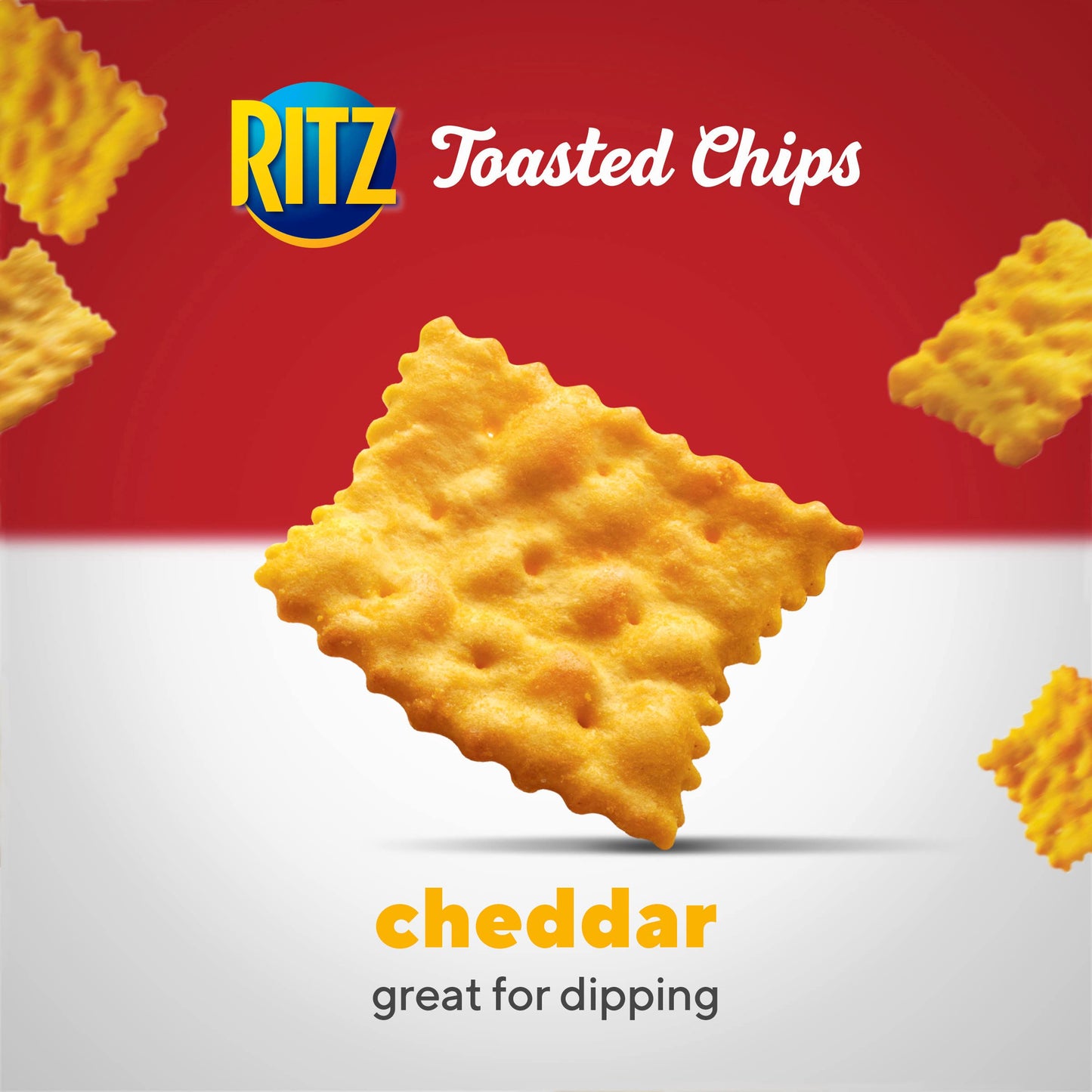 Ritz Toasted Chips Cheddar 40% Less Fat Oven Baked 229g - Cheddar Baked Goodness!