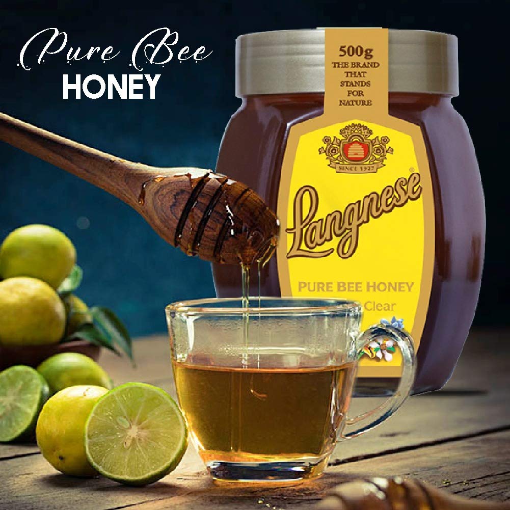 Langnese 100% Pure Golden Clear Honey, 500 g, Raw Bee Honey from Langnese Germany - "Golden Clear Honey!"