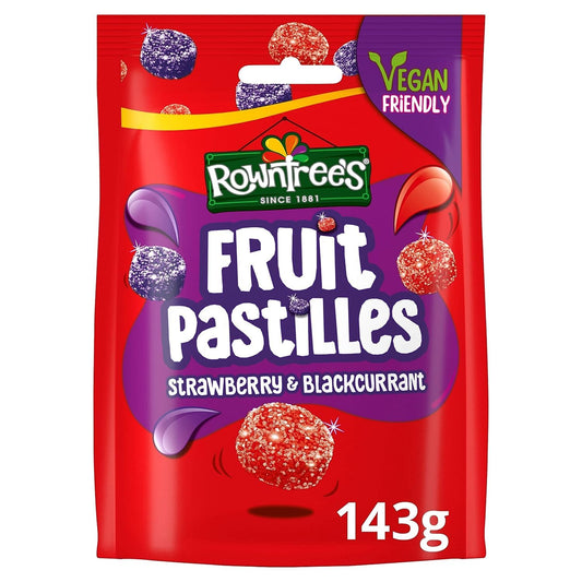 Rowntrees Fruit Pastilles Strawberry & Blackcurrant Candies 143g