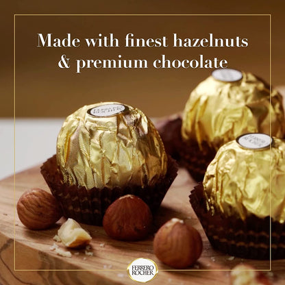 Ferrero Rocher Hazelnut Chocolates, 3 Pcs (Pack Of 2) - 0.6 Kg - Double hazelnut joy!