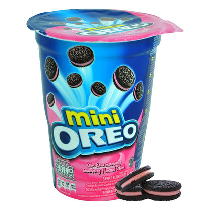 MINI Oreo Vanilla, Chocolate, Strawberry Flavoured Cream Pouch, 3 X 61 G,185 Grams - "Mini Oreo Flavor Fun!"