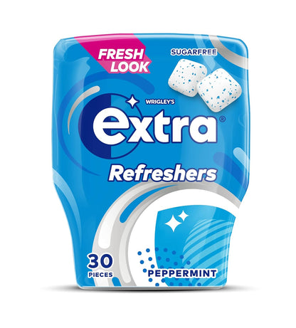 Wrigley's Extra Refreshers Chewing Gum, Sugar-Free, Peppermint Flavour - 30 Pieces - Revitalize Your Breath!