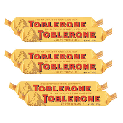 Toblerone of Switzerland Swiss Chocolates with Honey & Almond, 6 x 35 g