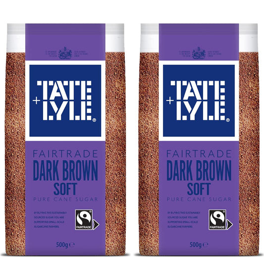 Tate and Lyle Dark Soft Brown Cane Sugar, 17.64 oz ℮ 500 g, 2 Pack