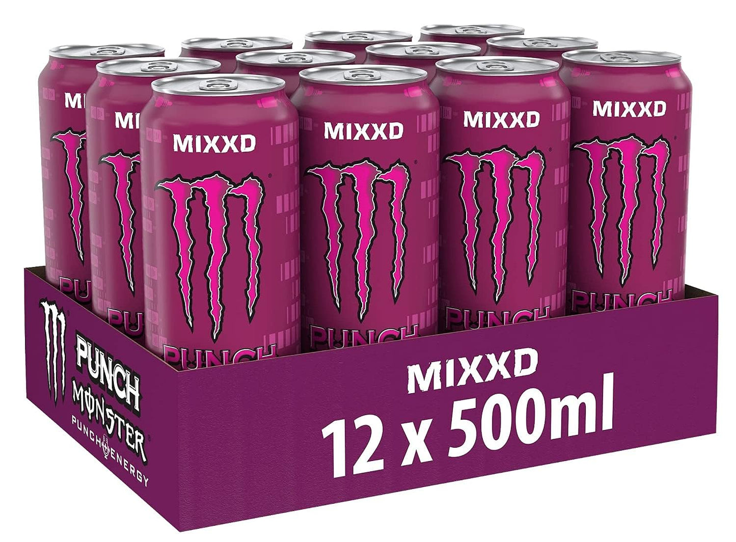 Monster Mixxd Punch Carbonated Energy Drink With A Refreshing Punch Taste 500ml (Pack Of 12) - "Mixxd Punch Power!"