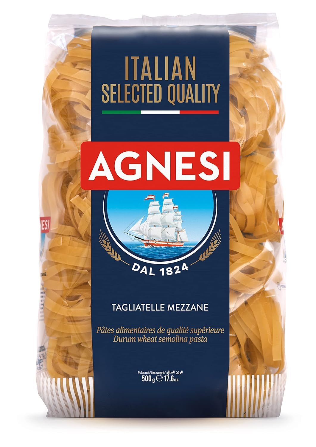 Agnesi Tagliatelle Pasta, 500G, Product Of Italy (500 Gram (Pack Of 1)) - Vegetarian - Gourmet Goodness!