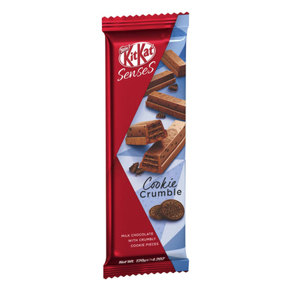 KIT KAT Senses Cookies Crumble Milk Chocolate 120g - Indulge in the rich flavor of cookies crumble in KIT KAT Senses Cookies Crumble Milk Chocolate, 120g.