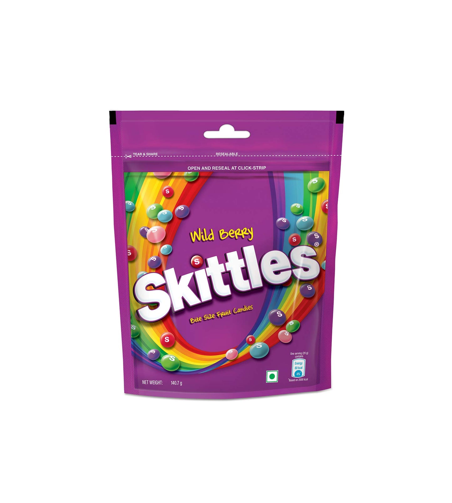 Skittles Bite-Size Fruit Candies - Wild Berry, 140.7g Pouch