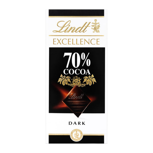 Lindt Excellence 70% Cocoa Dark Chocolate, 2 X 100 g