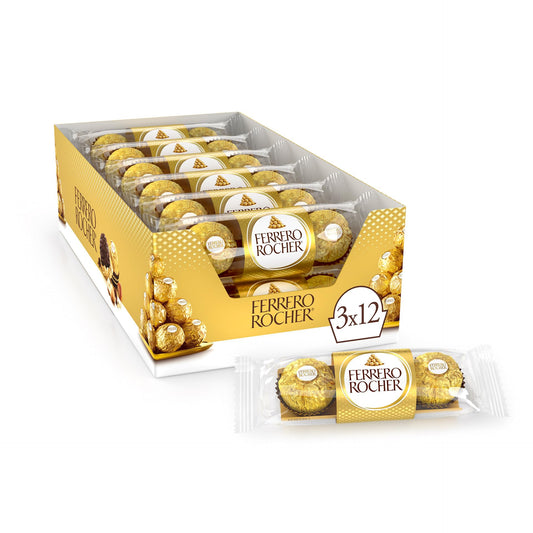 Ferrero Rocher Chocolate Pralines Treat Pack 3 Pieces Pouch, 0.038 Kilograms - Mini Rocher treats!