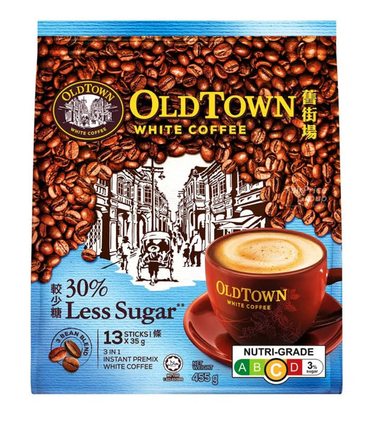 Old Town Malaysian Coffee 30% Less Sugar 13 Sachets bag: Rich Aroma, Zero Guilt!