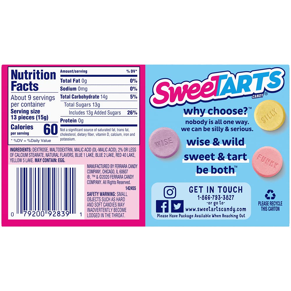 Wonka Sweetarts Original Candy Pouch - 141g: Taste the Sweet and Tangy Sensation!