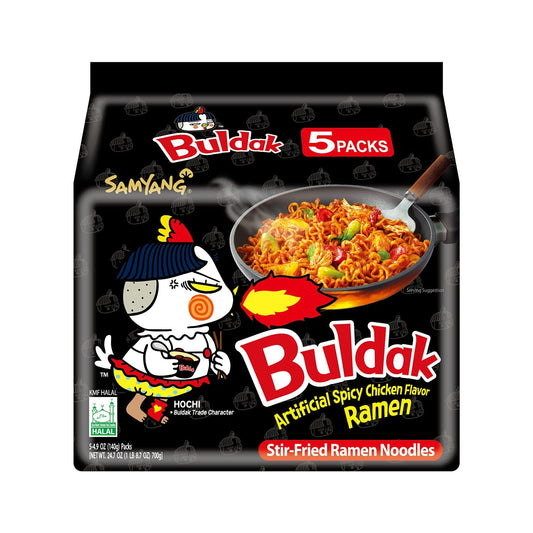 Samyang Fire Chicken (Buldak) Spicy Ramen, 140 grams (Pack of 5)