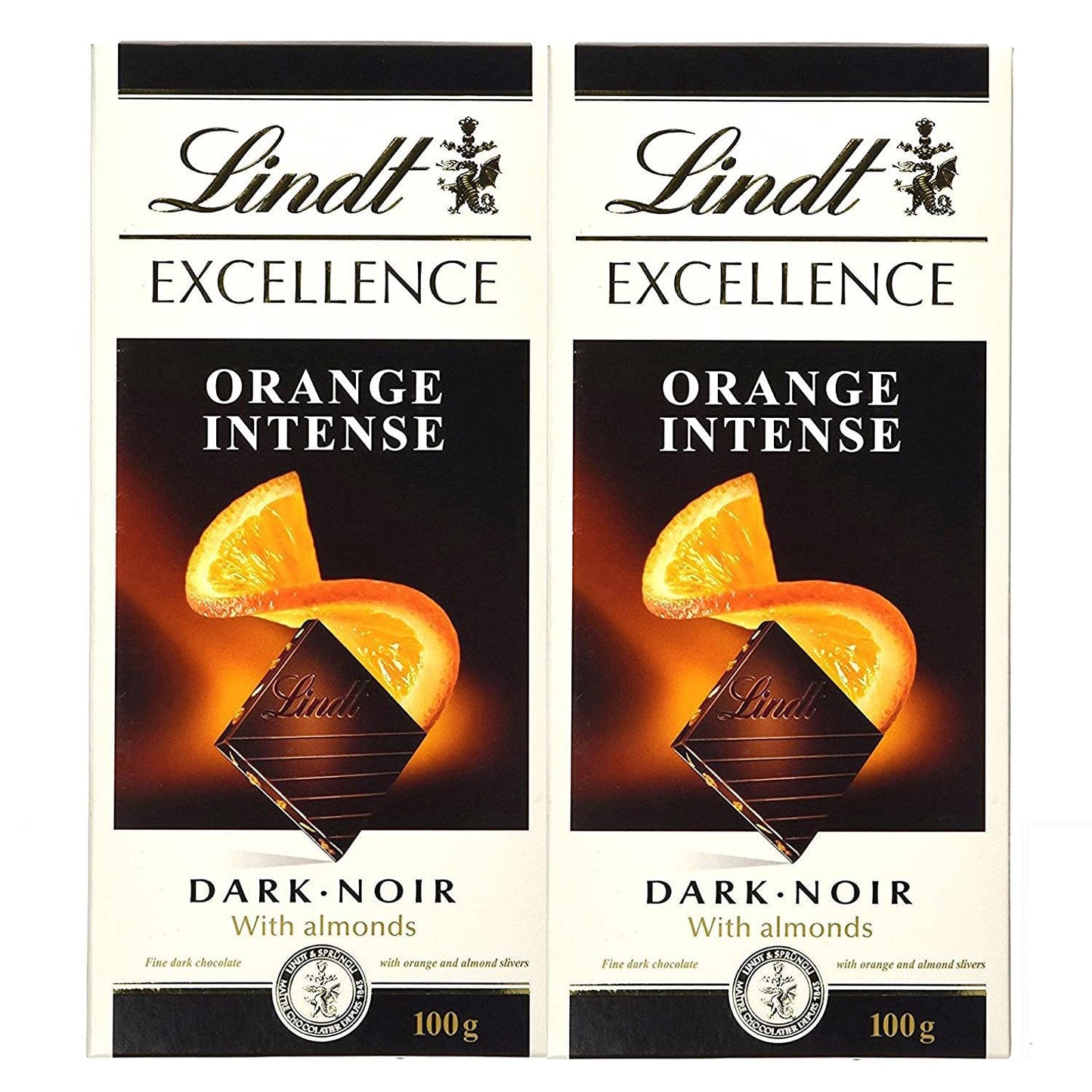 Lindt Excellence Orange Intense Chocolate, 2 X 100 g