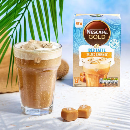 NESCAFÉ GOLD Iced Salted Caramel Latte 7 Serves - "Iced Salted Caramel Latte - Seven Servings of Chill!"