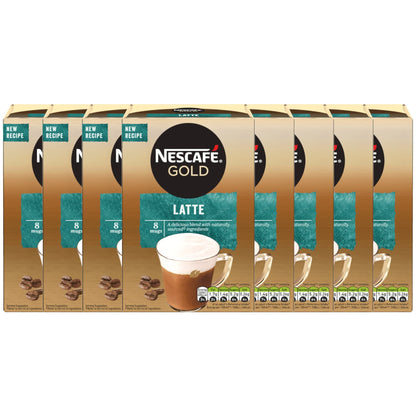 Nescafe Gold Latte Instant Coffee Sachets (8 x 19.5g), 156g - "Instant Gold Latte - Eight Sachets of Creamy Joy!"