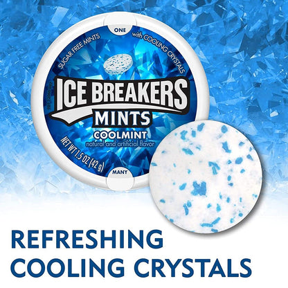 Ice Breakers Coolmint Sugar Free Mints 42 Grams - Coolmint mints, sugar-free for a refreshing burst, 42g.