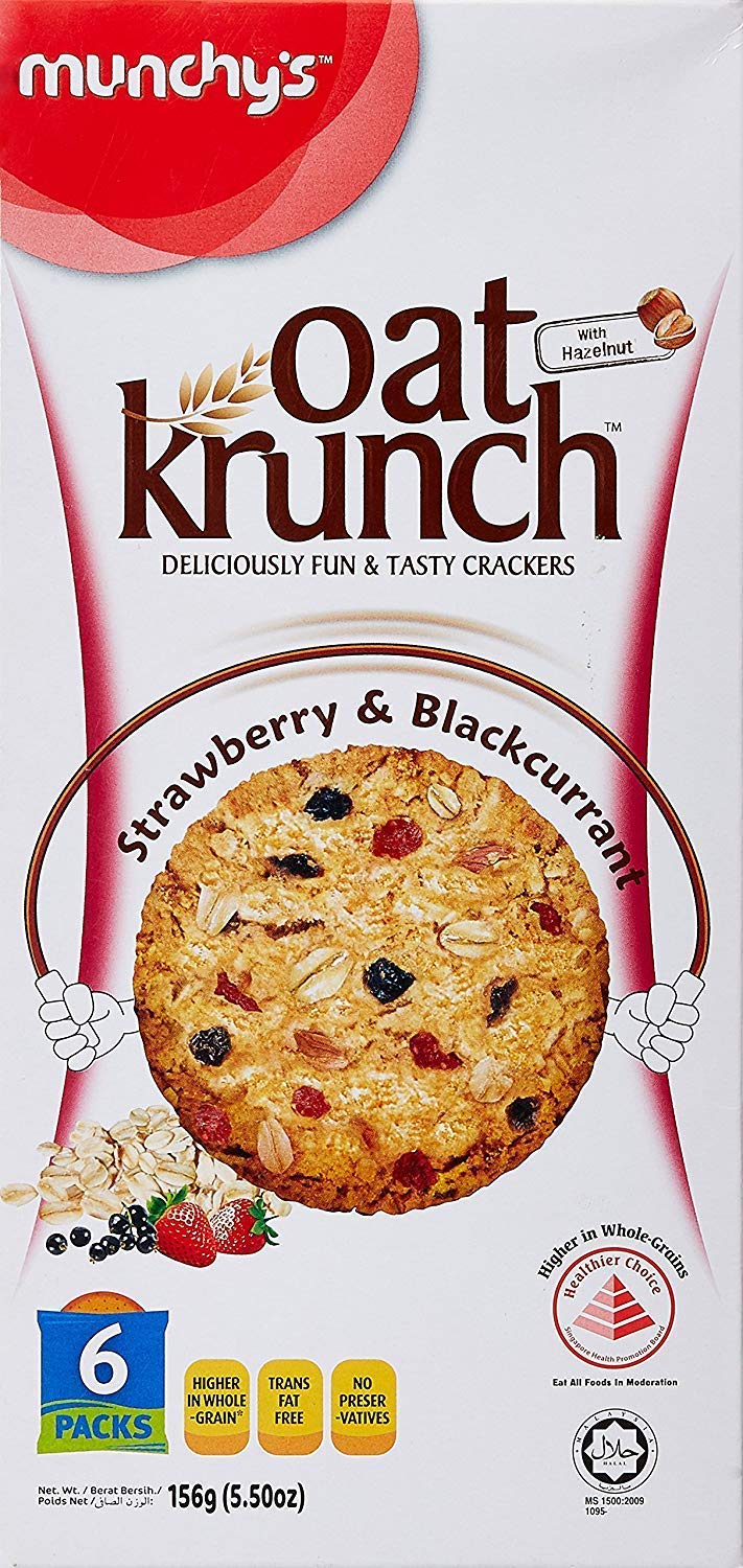 Munchy's Oat Krunch Strawberry & Blackcurrent 156g. (Combo Pack of 2) - "Oat Krunch Berry Bliss!"