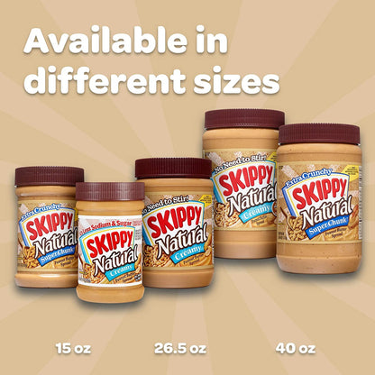 Skippy Natural Extra Crunchy Super Chunk Peanut Butter Spread, 425g