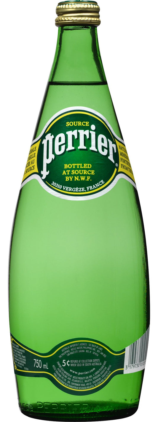 Perrier Carbonated Water, Glass Screw Cap, 750ml - "Screw cap convenience!"