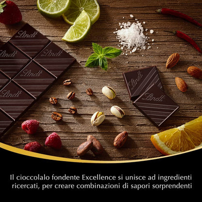 Lindt Excellence Lemon Citron with A Touch Of Ginger Dark Chocolate Bar, 100g, White, Black & Yellow