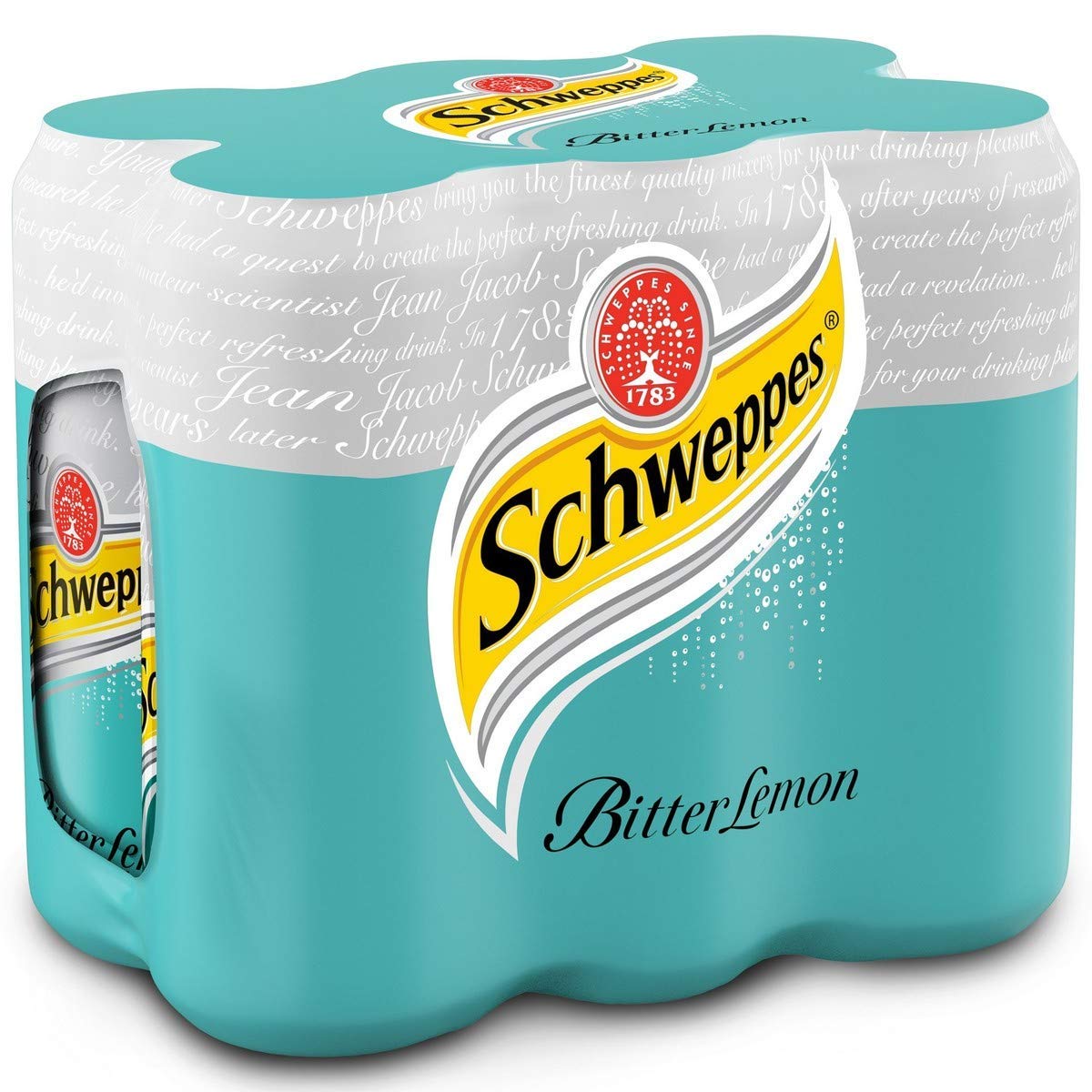 Schweppes Bitter Lemon Can 320ml, Pack of 6 Cans (Imported Product)