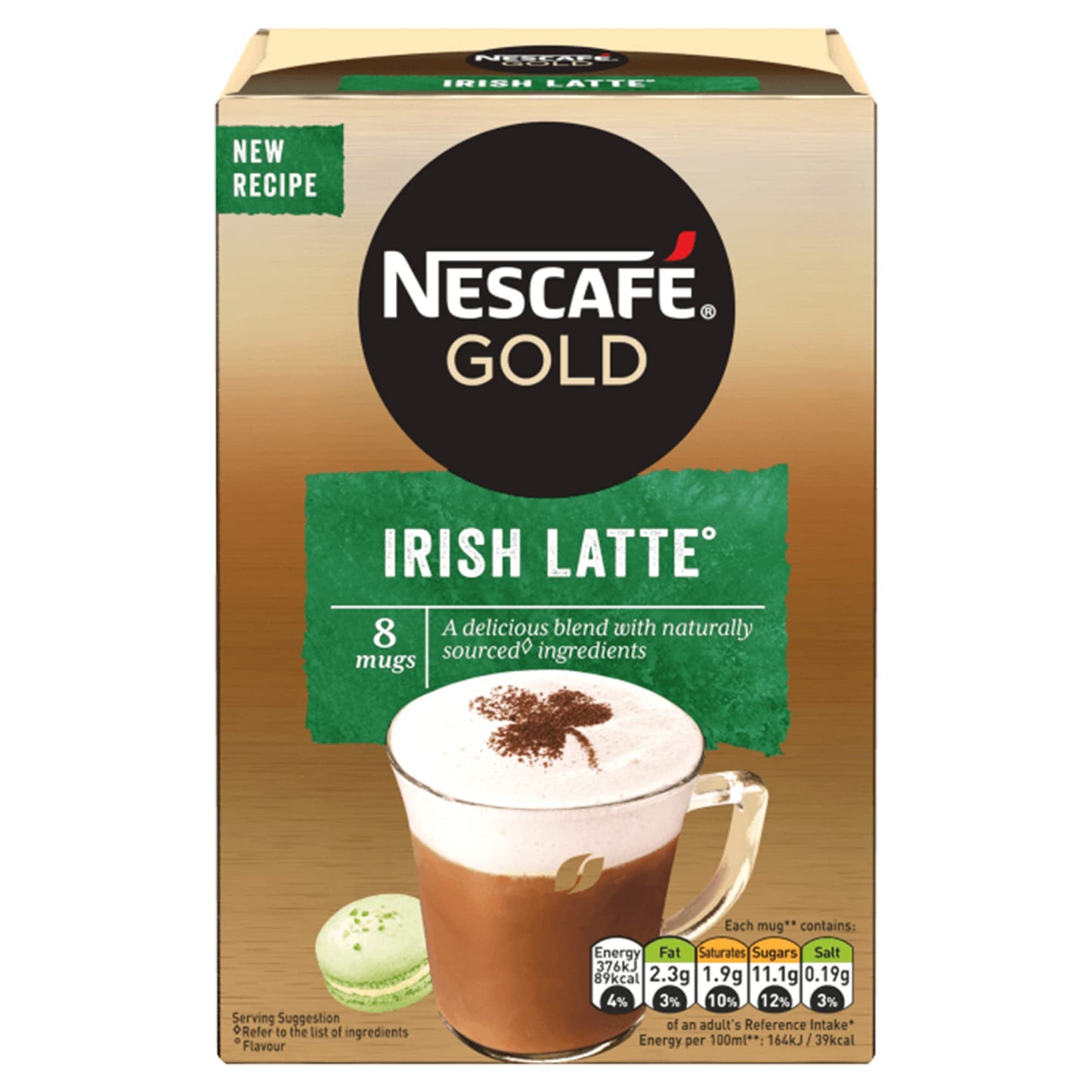 Nescafe Gold Irish Latte Coffee, 6.21 oz ℮ 176 g - "Irish Latte Gold - A Taste of Ireland in Every Sip!"