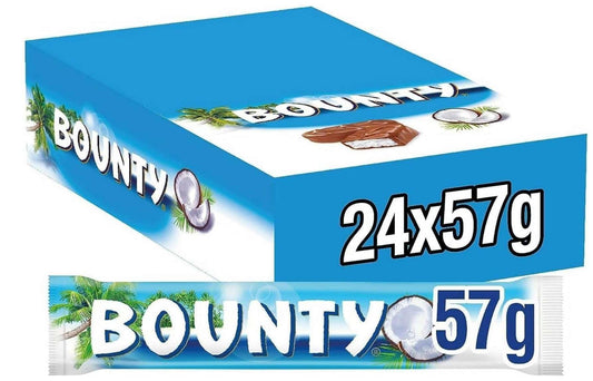 Bounty Coconut Chocolate Bar | Coconut Filled Chocolate | Soft & Tender Coconut in the Centre | Premium Chocolate for Sharing and Gifting | 57 g | Pack of 24 – Premium coconut chocolate!