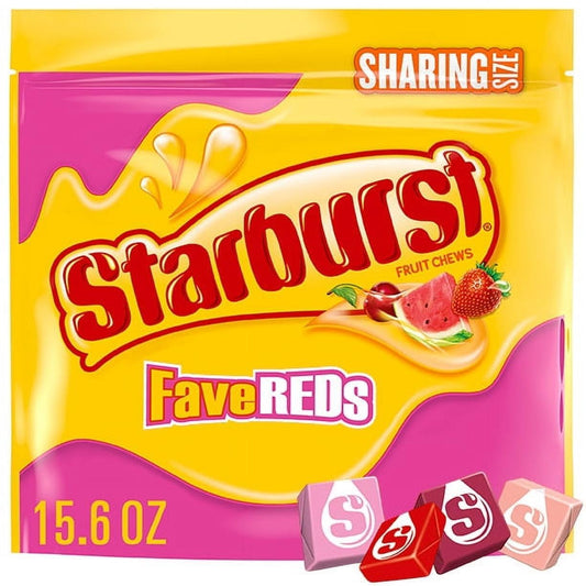 STARBURST FaveREDS Fruit Chews Candy - 15.6 oz Pouch, Assorted Red Flavors, Chewy & Juicy Treats for Snacking